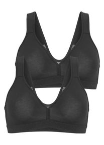 Petite Fleur Sport-BH schwarz Gr. 70C. Ohne Bügel. Nachhaltig.