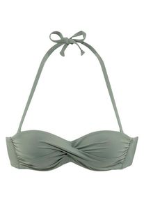 s.Oliver Bandeau-Bikini-Top 'Spain' grün Gr. 34 Cup B. Mit Bügel Und Mit Seitlichen Stäbchen