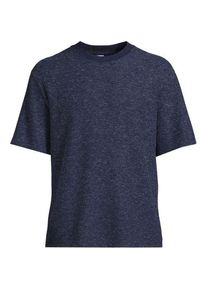 LANDS' END Premium Shirt mit Leinen und Waffelstruktur, Herren,  Blau, Leinen/Polyester-Mischung, by Lands' End