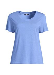 LANDS' END Shirt aus Leinenmix, Damen,  Blau, Leinen/Viskose, by Lands' End