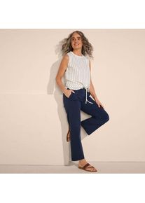 LANDS' END Straight Fit 7/8-Chinos, Damen,  Blau, Baumwolle/Lyocell (Viskose)/Baumwoll-Mischung, by Lands' End