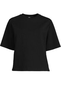 LANDS' END Samtweiches Shirt mit Rundhalsausschnitt, Damen,  Schwarz, Baumwolle/Polyester-Mischung, by Lands' End