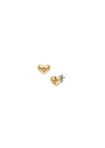 Fossil Damen Paar Ohrstecker "Schmuck Geschenk Edelstahl SADIE Herz, JF04832710", Edelstahlgelbgoldfarben, edelstahlfarben, kristallweiß,
