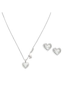 Emporio Armani Damen Ohrring und Ketten Set "Schmuckset Multipack Schmuck Geschenk Edelstahl JEWELRY, EGS3228SET"metallfarben, kristallweiß,