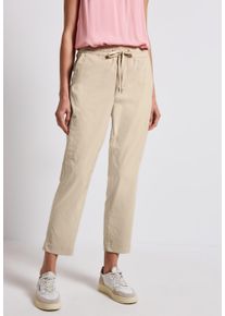 Street One Damen Stoffhose "Style Bonny"coastal beige, casual, Gr. 38, unifarben, Web, Obermaterial: 66% Baumwolle, 30% Polyester, 4% Elasthan,