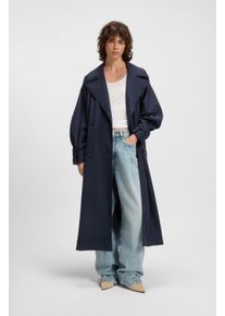 BOSS Orange Damen Trenchcoat "Camina Premium Damenmode"dunkelblau 408, casual, Gr. 42, unifarben, Web, Obermaterial: 67% Viskose, 33% Polyester,