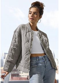 Lascana Steppjacke grau Gr. 34 für Damen. Rundhals und Ziernähte. Figurumspielend