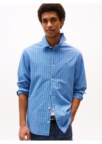 Tommy Jeans Herren Langarmhemd "TJM ESSNT POPLIN REG SHIRT EXT"copenhagen blau medium check, casual, Gr. 4XL, gemustert, kariert, mehrfarbig, Web,