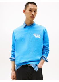 Tommy Jeans Herren Sweatshirt "TJM REG STACK CREW EXT"copenhagen blau, casual, Gr. L, Sweatware, Obermaterial: 100% Baumwolle, Sweatshirts, Mit