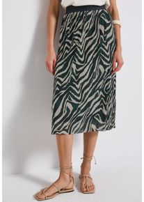 Street One Damen Maxirockpine grove grün, casual, Gr. 42, animal-print, Stoff, Obermaterial: 94% Polyester, 6% Elasthan; Futter: 100% Viskose, Röcke,