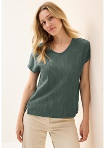 Cecil Damen T-Shirtschwarz balmy khaki, casual, Gr. XXL, unifarben, Jersey, Obermaterial: 64% Polyester, 34% Viskose, 2% Elasthan, Shirts, in