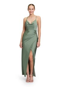 Vera Mont Damen Abendkleid "Vera Mont Abendkleid figurbetont"real sage, feminin, Gr. 40, Satin, Obermaterial: 81% Polyamid, 19% Elasthan. Besatz: