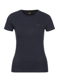 BOSS Orange Damen T-Shirt "Esla Premium Damenmode", blau, Basic, Gr. M, unifarben, Single Jersey, Obermaterial: 100% Baumwolle, Shirts, mit