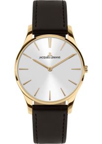 Jacques Lemans Damen Quarzuhr "London, 1-2123F", braun, Armbanduhren, Armbanduhr, Damenuhr, gehärtetes Crystexglas, Lederarmband