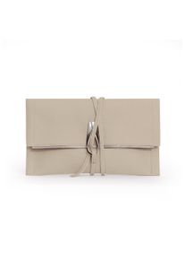Gretchen Damen Clutch "Opal Loop", beige, Leder, Taschen, mit eleganter Metall-Schleife