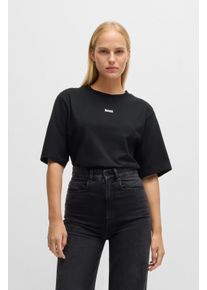 BOSS Orange Damen T-Shirt "Enis Premium Damenmode", schwarz, modisch, Gr. XL, unifarben, Single Jersey, Obermaterial: 100% Baumwolle, Shirts, mit