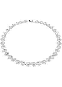 Swarovski Damen Collier "Schmuck Geschenk Ariana Grande Tennis Halskette Herz, 5720857", Metall, L: 38cm, silber, Metall, Halsketten, mit Swarovski