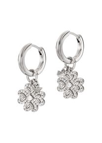 Emporio Armani Damen Paar Creolen "Schmuck Geschenk Silber 925 Kleeblatt, EG3608040", Silber 925 (Sterlingsilber), silber, Silber 925