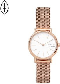 Skagen Damen Quarzuhr "SIGNATUR LILLE", rosa, Armbanduhren, Armbanduhr, Damenuhr, analog, Lederarmband