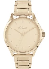 s.Oliver Damen Quarzuhr, gold, Armbanduhren, Armbanduhr, Damenuhr, Edelstahlarmband, analog