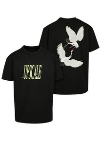 MisterTee Herren T-Shirt "MisterTee Herren Fortune Cranes Heavy oversize Tee", schwarz, casual, Gr. XL, unifarben, 100% Baumwolle, Shirts