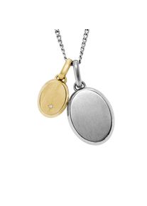 Fossil Damen Kette mit Anhänger "Schmuck Geschenk Edelstahl DREW Bicolor, JF04850998", Edelstahl, L: 56cm B: 2mm, gelb, Edelstahl, B:2mm, Halsketten,