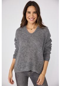 LIEBLINGSSTÜCK LIEBLINGSSTÜCK Damen V-Ausschnitt-Pullover "AlienaEP", grau, modisch, Gr. 44, unifarben, clean, Strick, Obermaterial: 50% Alpaka, 28% Polyamid, 22%