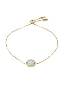 Fossil Damen Armband "Schmuck Geschenk Edelstahl JEWELRY, JF04866710", Edelstahl-Perlen, weiß, Edelstahl, Perlen, Armbänder, mit Glasstein - mit