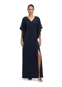 Vera Mont Damen Abendkleid "Vera Mont Abendkleid mit Flügelärmeln", blau, elegant, Gr. 46, Jersey, Obermaterial: 95% Polyester, 5% Elasthan. Besatz: