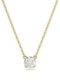 Swarovski Damen Kette mit Anhänger "Stilla Round, 5636703", Metall, L: 42cm B: 0,9mm, gold, Metall, B:0,9mm, Halsketten, mit Swarovski Kristall