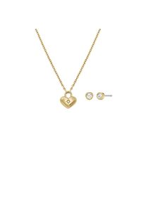 Fossil Damen Ohrring und Ketten Set "Schmuckset Multipack Schmuck Geschenk Edelstahl JEWELRY, JF04881SET", gold, Edelstahl, Schmuck-Sets, mit