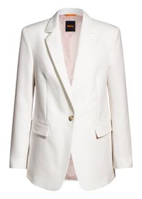 BOSS Orange Damen Blusenblazer "Jabla Premium Damenmode", weiß, modisch, Gr. 42, unifarben, Web, Obermaterial: 87% Polyester, 13% Elasthan, Blazer,