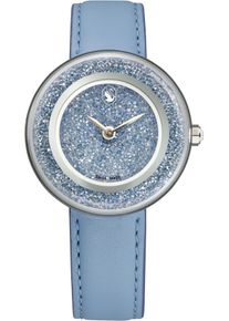 Swarovski Damen Quarzuhr "CRYSTALLINE LUSTRE"blau, Armbanduhren, Armbanduhr, Damenuhr, Swiss Made, Lederarmband, analog