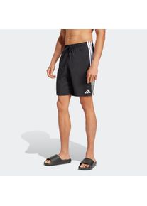 Herren Badeshorts "3S BLD SH 8IN", schwarz-weiß, sportlich, Gr. S, adidas Performance, Obermaterial: 100% Polyester, Badehosen