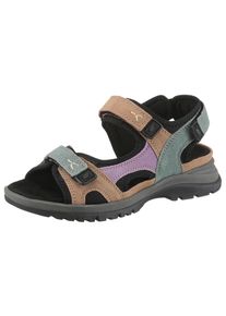 Waldläufer WALDLÄUFER Damen Trekkingsandale "H-SORA", Gr. 8,5beige, mint, flieder, Veloursleder, Textil, mehrfarbig, sportlich, Schuhe, Outdoorsandale,