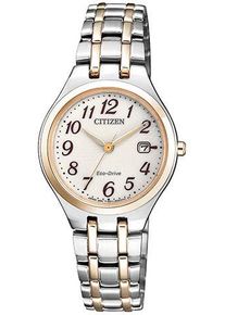 Citizen Damen Solaruhr, rosa, Armbanduhren, Armbanduhr, Damenuhr, Edelstahlarmband, Datum