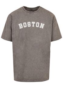 Merchcode Herren T-Shirt "Merchcode Herren Boston X Acid Washed Heavy Oversize Tee", grau, casual, Gr. M, bedruckt, 100% Baumwolle, Shirts
