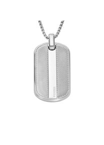 Fossil Damen Kette mit Anhänger "Schmuck Geschenk Edelstahl KNOX, JF04882040", Edelstahl, L: 56cm B: 1,1mm, silber, Edelstahl, B:1,1mm, Halsketten