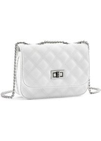 Lascana Damen Umhängetasche "Minibag", weiß, Lederimitat, unifarben, Taschen, Handtasche, Henkeltasche mit Kettenhenkel, Crossbody Bag VEGAN