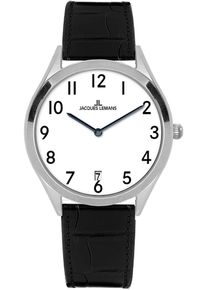 Jacques Lemans Damen Quarzuhr "Cannes", schwarz, Armbanduhren, Armbanduhr, Damenuhr, Herrenuhr, Datum, Lederarmband