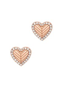 Emporio Armani Damen Paar Ohrstecker "Schmuck Geschenk Silber 925 Herz, EG3624710, EG3627221", Silber 925 (Sterlingsilber), rosa, Silber 925
