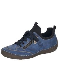 Rieker Damen Slip-On Sneaker, Gr. 36, schwarz, Nubuklederimitat, Textil, sportlich, Schuhe, Slipper, Schlupfschuh, mit elastischem Einschlupf
