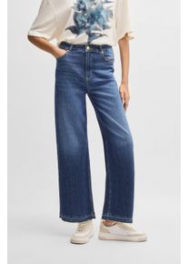 BOSS Orange Damen Weite Jeans "Marlene High Rise, High Waist Premium Damenmode", blau, casual, Gr. 33, unifarben, Denim/Jeans, Obermaterial: 99%