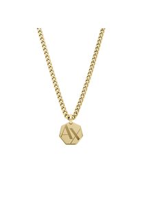 Armani Exchange Damen Kette mit Anhänger "Schmuck Geschenk Edelstahl, AXG0152710", Edelstahl, L: 55cm B: 4mm, gold, Edelstahl, B:4mm, Halsketten