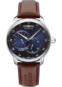 Zeppelin Herren Automatikuhr "New Captain ́s Line", braun, Armbanduhren, Mechanische Uhr, Armbanduhr, Herrenuhr, Lederarmband, Made in Germany