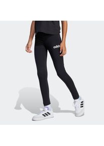 Kinder Leggings "JG LIN LEG 230", schwarz-weiß, sportlich, Gr. 152, adidas Sportswear, Obermaterial: 93% Baumwolle, 7% Elasthan, Hosen