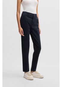 BOSS Orange Damen Webhose "Tachini Premium Damenmode", blau, casual, Gr. 32, unifarben, Web, Obermaterial: 97% Baumwolle, 3% Elasthan, Hosen, mit