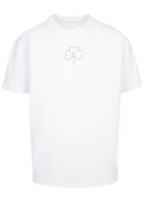 Merchcode Herren T-Shirt "Merchcode Herren Spring - Leaf Clover Flower Heavy Oversized Tee", weiß, casual, Gr. L, unifarben, 100% Baumwolle, Shirts