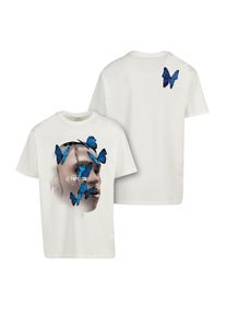 Herren Kurzarmshirt "Upscale by Mister Tee Herren Le Papillon Oversize Tee", weiß, casual, Gr. M, UPSCALE BY MISTER TEE, unifarben, 100% Baumwolle,