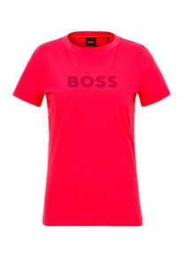 BOSS Orange Damen T-Shirt "Elogo Premium Damenmode", pink, casual, Gr. L, unifarben, Jersey, Obermaterial: 100% Baumwolle, Shirts, mit BOSS-Schriftzug